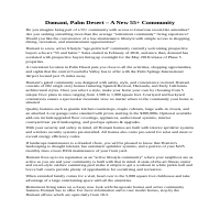 Real Estate: Community Description