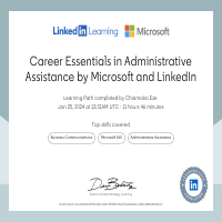 Administrative Assistance Certificate of Completion 