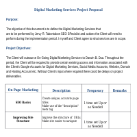 Digital Marketing Services Project Proposal