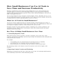 AI Productivity Guide for Small Businesses