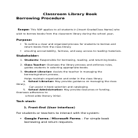 SOP on how to borrow book in classroo 