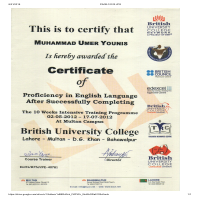 Certificate Of Proficiency In English