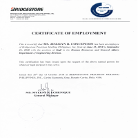 Certificate of Employment