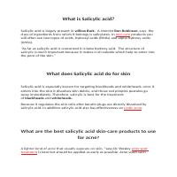 Salicylic Acid in Skincare.