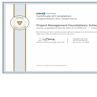 Project Management Foundations Schedules
