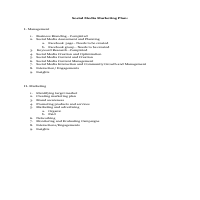 Social Media Marketing Plan Sample.
