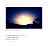 Women’s Day Series: Tribulations of an unattractive woman