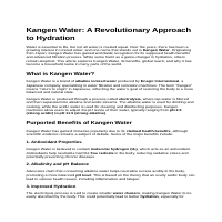 An expose on Kangen water