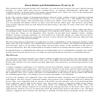 Report Writing Sample 5: Flood Relief Efforts