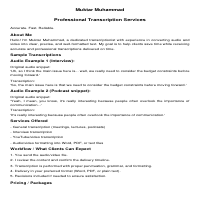 Professional Transcription sample
