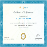 Certificate - Data Science with SAS