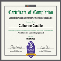 Certificate of Completion | DR Copywriting Mastery course