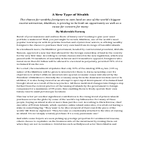 A New Type of Wealth