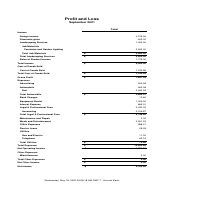 Quickbooks Statement of Profit and Loss