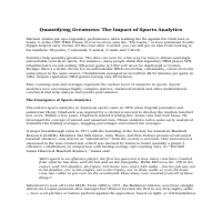 Article | Sports Analytics (Data Analytics)