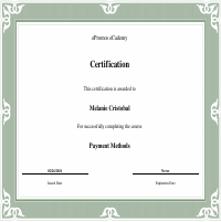 I am certified as Sales Associate Payment Method