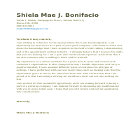 My Cover Letter for your Reference