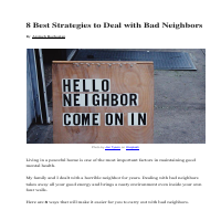 deal with bad neighbors 