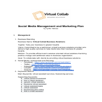 Social Media Management and Marketing Plan