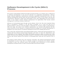 Software Development Life Cycle
