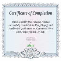 Udemy Training Certificate