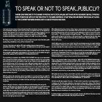 To speak or not to speak...publicly?