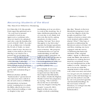 A Newsletter Template Written for a Christian Ministry
