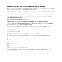 WARNING! Is light tearing your splendid eyes to ribbons?