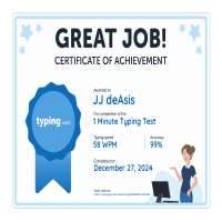 Typing Test 58WPM
