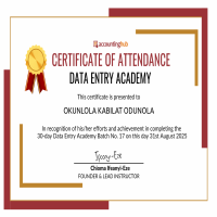 Data Entry Certificate