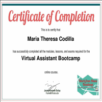 Virtual Assistant Bootcamp Certificate