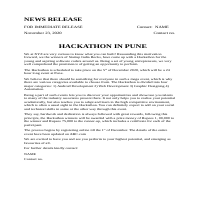 News release for Hackathon.