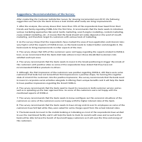 Report Writing-Suggestions for the  bank survery
