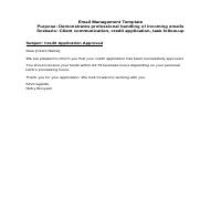 Email Management Template- Credit Application Approved