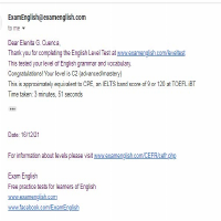 English Level Test Result