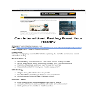 Benefits of intermittent fasting for health