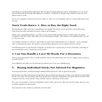 Stock Trade Basics for Beginners 