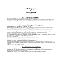 Whitepaper Prediscovery Questionaire