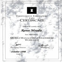 A managment course I did when working at the Cape Argus