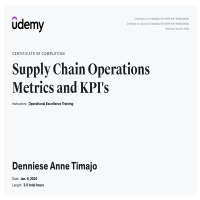 Supply Chain Operations Metrics and KPIs