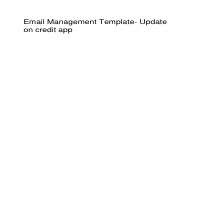 Email Management Template- Update on credit application