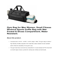 Gym bag product description.