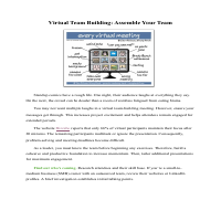 Virtual Team Building - Assembling Your Team
