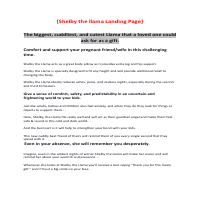 Shellby the lama Landing page