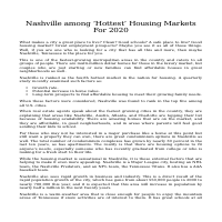 Nashville among ‘hottest’ housing markets for 2020