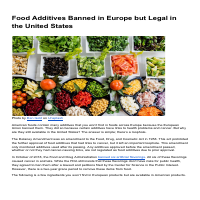 Food Addives Legal in the US and Banned in Europe