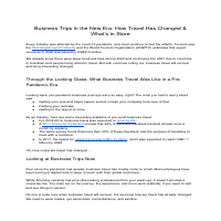 Business Trips: How Travel Has Changed