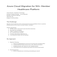 Healthcare Cloud Migration Program - Archana M