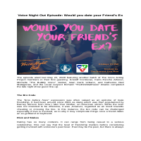 Voice Night Out: Would you date your Friends' Ex