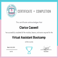 Virtual assistant certificate